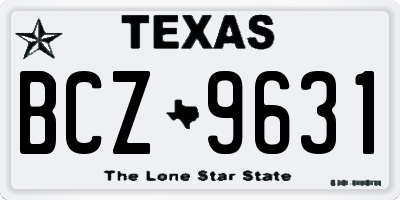 TX license plate BCZ9631