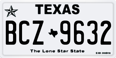 TX license plate BCZ9632