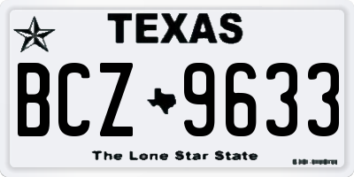 TX license plate BCZ9633
