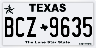 TX license plate BCZ9635