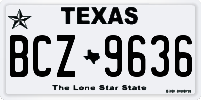 TX license plate BCZ9636