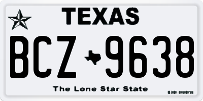 TX license plate BCZ9638