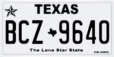 TX license plate BCZ9640