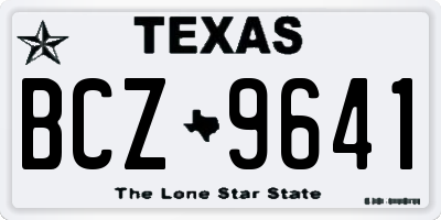 TX license plate BCZ9641