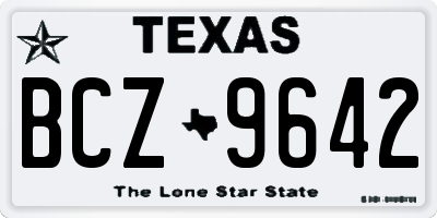 TX license plate BCZ9642