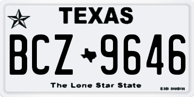 TX license plate BCZ9646