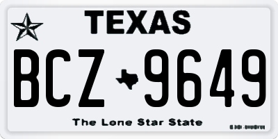 TX license plate BCZ9649