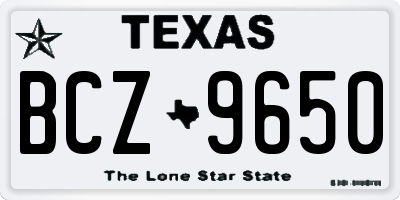 TX license plate BCZ9650