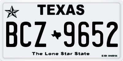 TX license plate BCZ9652
