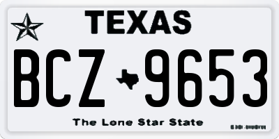 TX license plate BCZ9653