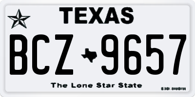 TX license plate BCZ9657