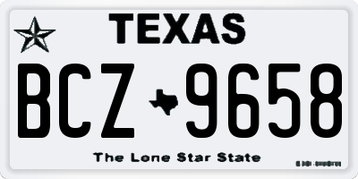 TX license plate BCZ9658