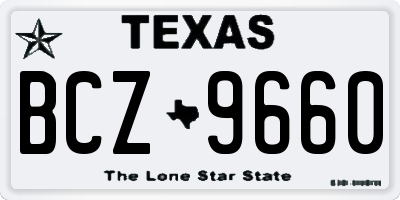TX license plate BCZ9660