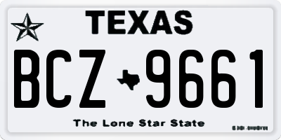 TX license plate BCZ9661