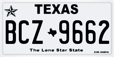 TX license plate BCZ9662