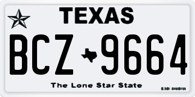 TX license plate BCZ9664