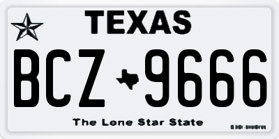 TX license plate BCZ9666