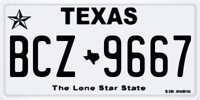 TX license plate BCZ9667