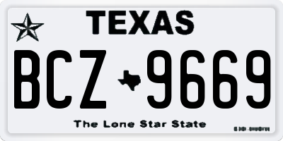 TX license plate BCZ9669