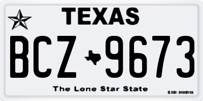 TX license plate BCZ9673