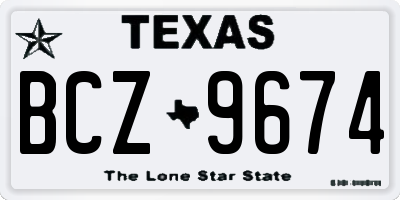 TX license plate BCZ9674
