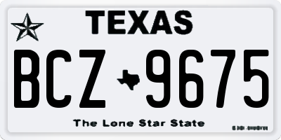 TX license plate BCZ9675