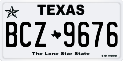 TX license plate BCZ9676