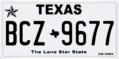 TX license plate BCZ9677