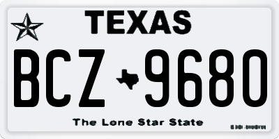 TX license plate BCZ9680