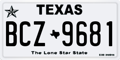 TX license plate BCZ9681