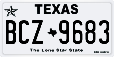 TX license plate BCZ9683