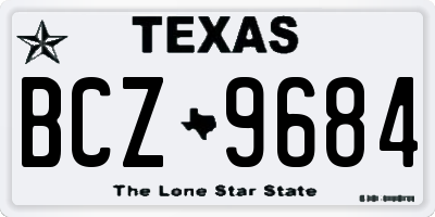 TX license plate BCZ9684