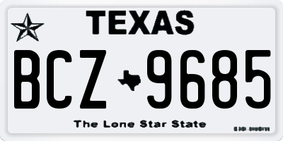 TX license plate BCZ9685