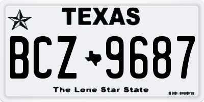 TX license plate BCZ9687