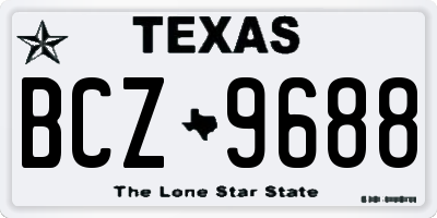 TX license plate BCZ9688
