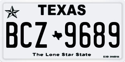 TX license plate BCZ9689