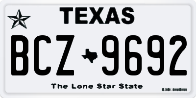 TX license plate BCZ9692
