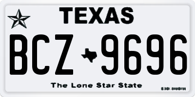 TX license plate BCZ9696