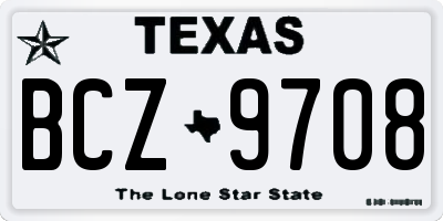 TX license plate BCZ9708