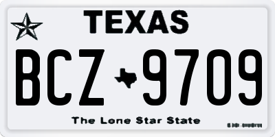 TX license plate BCZ9709
