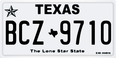 TX license plate BCZ9710
