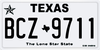 TX license plate BCZ9711