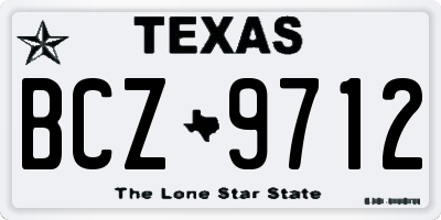 TX license plate BCZ9712
