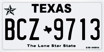 TX license plate BCZ9713