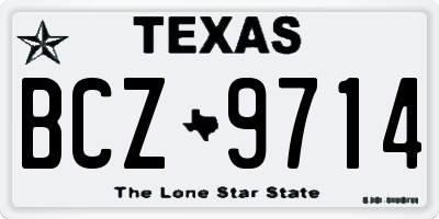 TX license plate BCZ9714