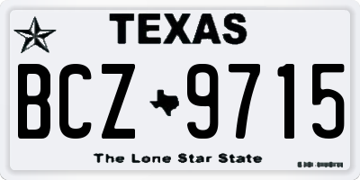 TX license plate BCZ9715