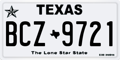 TX license plate BCZ9721
