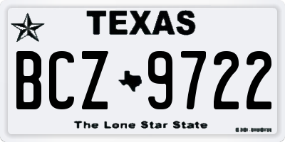 TX license plate BCZ9722