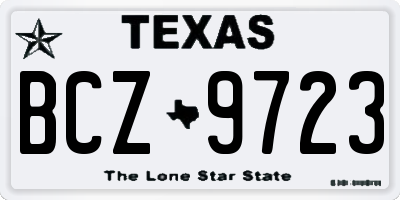 TX license plate BCZ9723