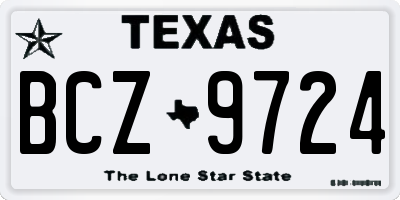 TX license plate BCZ9724